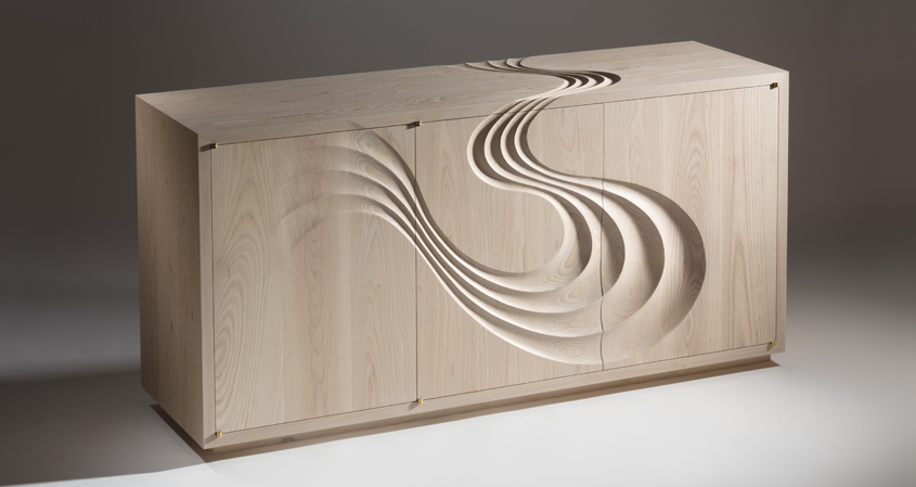 Sculptural Sideboard in solid ash